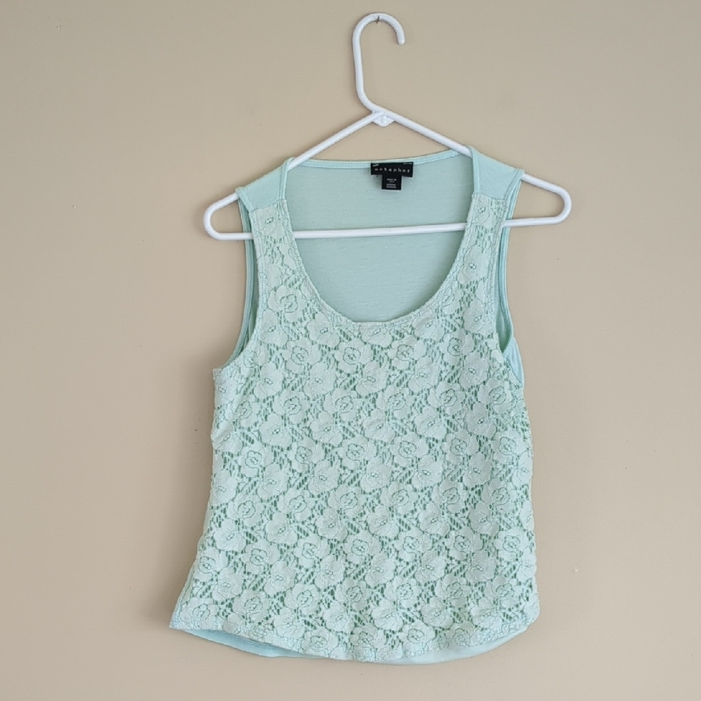 Medium Metaphor Floral Sleeveless Green Top